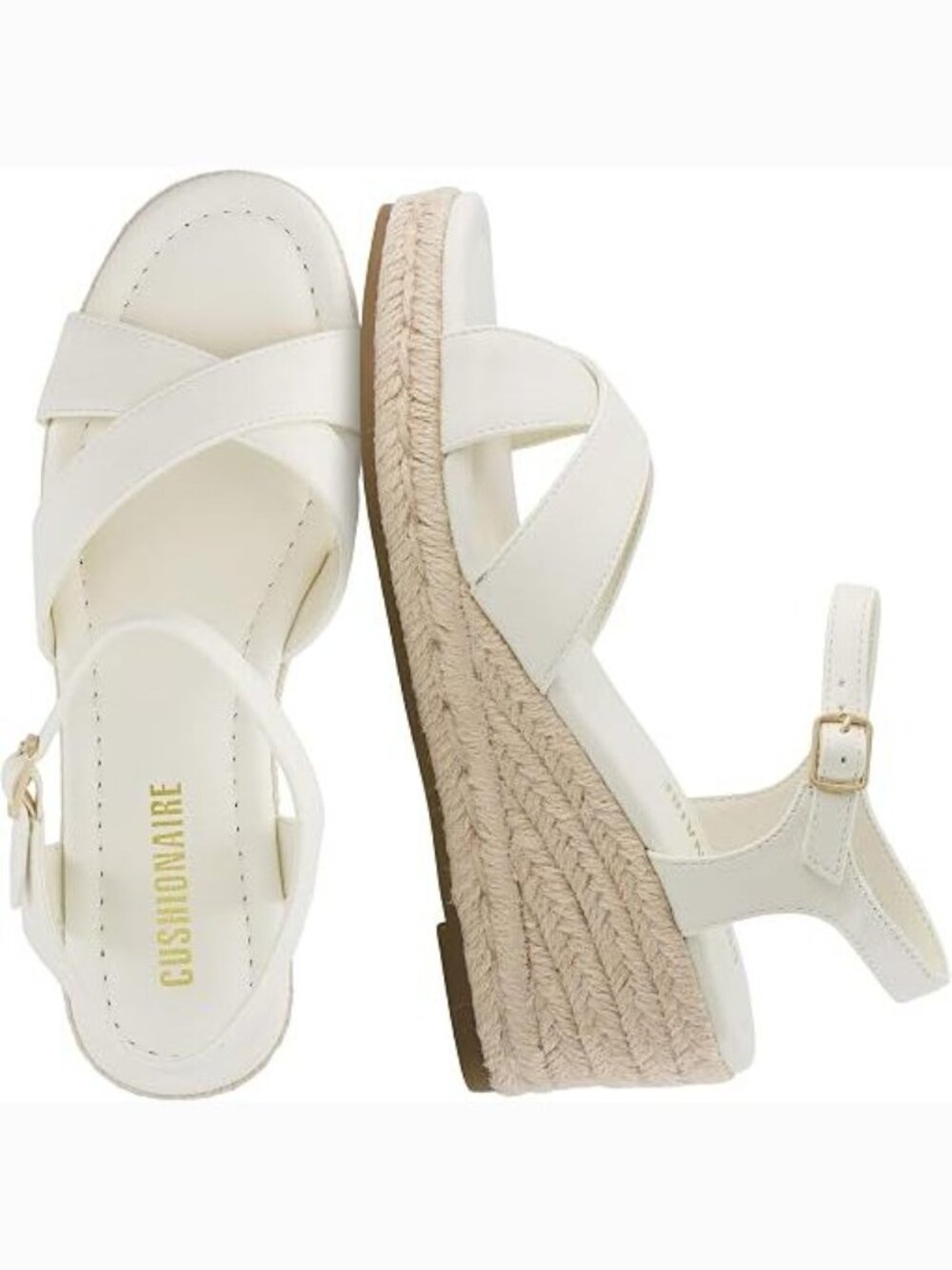 Espadrille Wedge Sandals with Criss-Cross Open Toes and Adjustable Ankle Straps